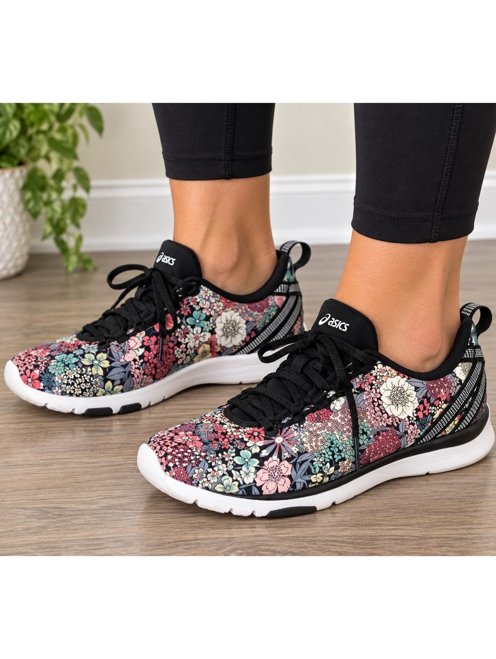 Asics Gel-Fit Sana Women’s 8 Floral Print Training Crossfit Sneakers S776N